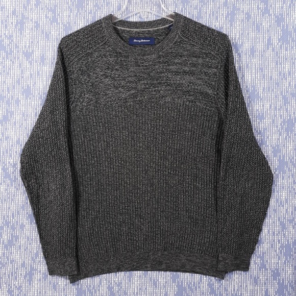 Tommy Bahama Other - Tommy Bahama Sweater Mens Large Pullover Crew Neck Dark Gray Knit